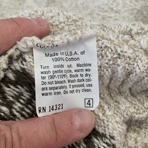 VINTAGE The Cotton Exchange Fisherman Sweater Unisex XL 100% Cotton MADE in USA - Picture 11 of 13